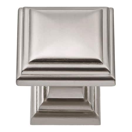 Hd Belwith Knob- 1.12 in. Square Satin Nickel BWHH74554 SN